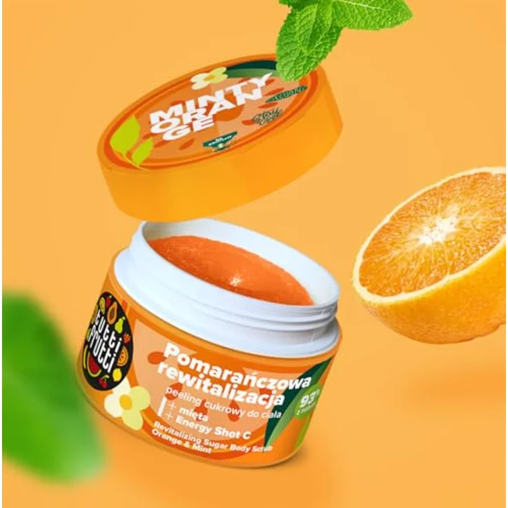 Farmona Tutti Frutti Minty Orange, Körperpeeling 300ml zur Entfernung abgestorbener Hautzellen, orange – Bild 5