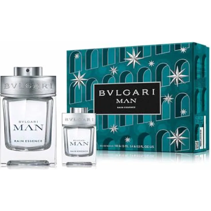 BVLGARI Man Rain Essence Eau de Parfum Set (EDP 100ml + EDP 15ml) - Intensiver Herren-Duft in praktischem Set