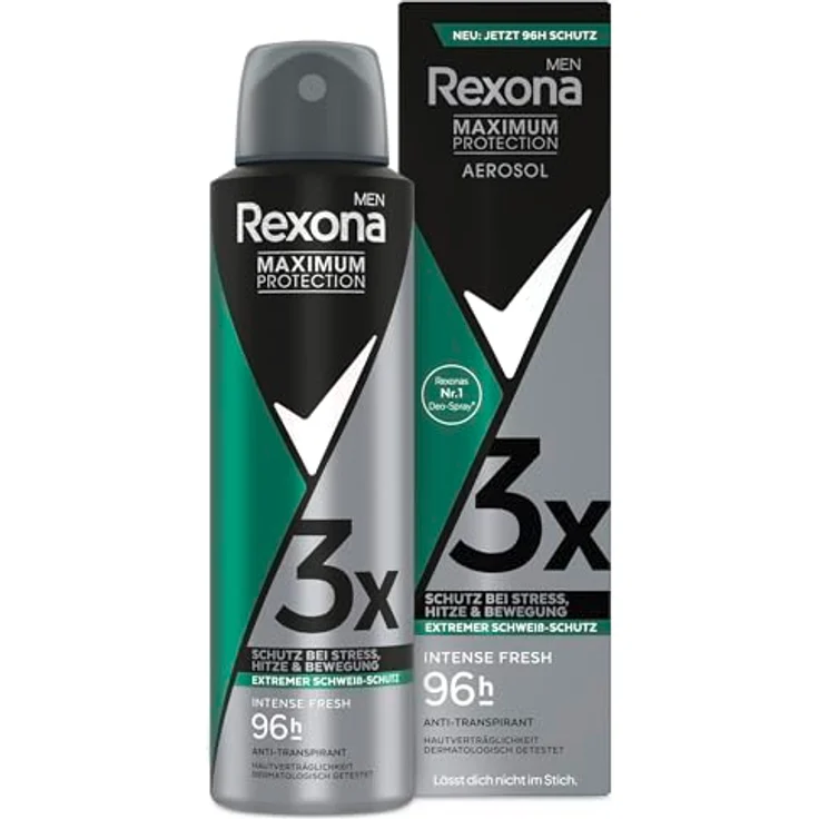 Rexona Men Maximum Protection Deospray Intense Fresh, 150 ml, 96 Stunden Schutz vor Schweiß und Körpergeruch – Bild 1