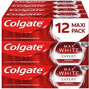 Bild für Colgate Max White Expert White Original 12 Packungen mit 75 ml Die weißsten Zähne in 5 Tagen* I Sanfte Aufhellung Die fortschrittliche Whitening-Technologie I Zahnaufhellung