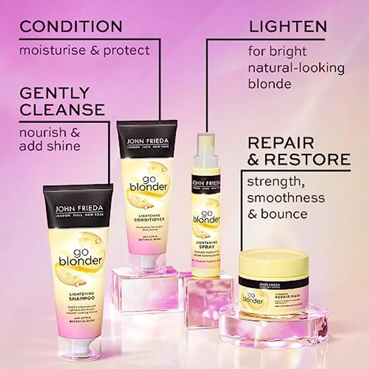 John Frieda Go Blonder Conditioner, 75 ml, für blondiertes Haar mit aufhellenden Eigenschaften – Bild 3
