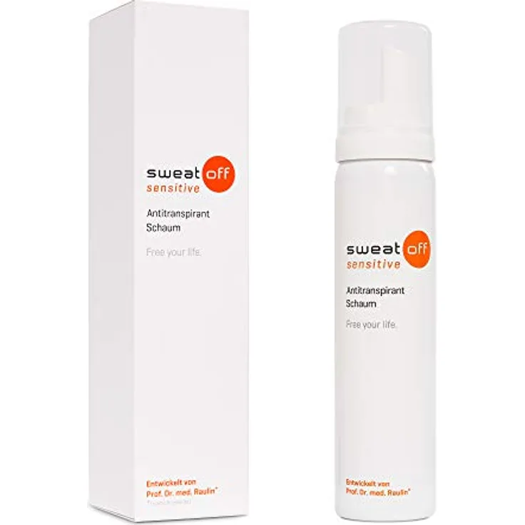 Sweat-Off sensitive Antitranspirant Schaum 75ml gegen Schwitzen | Schaum gegen Schweiß | Antiperspirant für empfindliche Haut