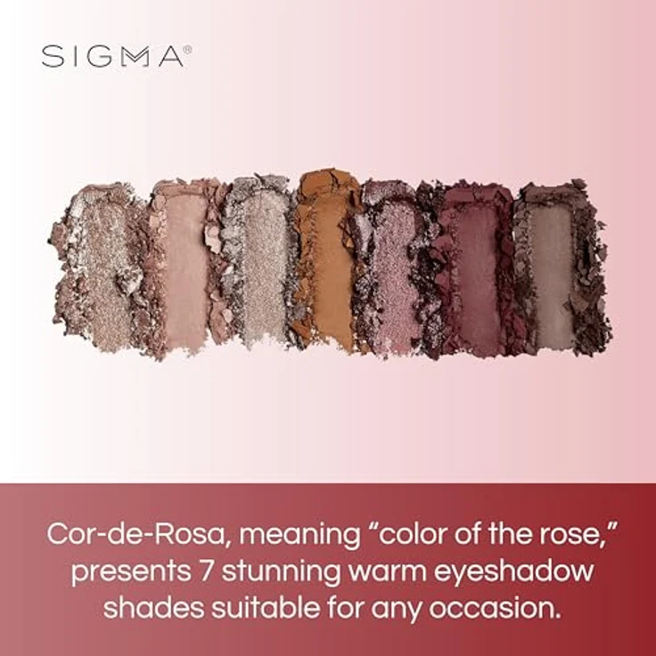 Sigma Beauty Cor-de-Rosa Lidschattenpalette, 7,56 g, vegane Farben mit schimmernd-mattem Effekt für vielseitige Make-up-Looks – Bild 3