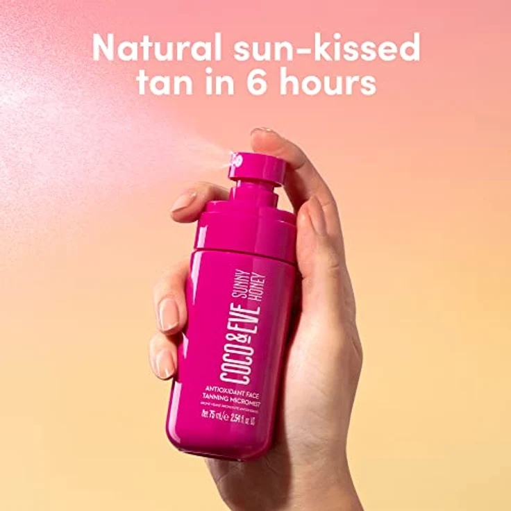 Coco & Eve Antioxidant Face Tanning Micromist. Selbstbräuner mit Antioxidantien für mehr Feuchtigkeit. Schnelle, makellose, streifenfreie Gesichtsbräune. (75 ml) – Bild 2