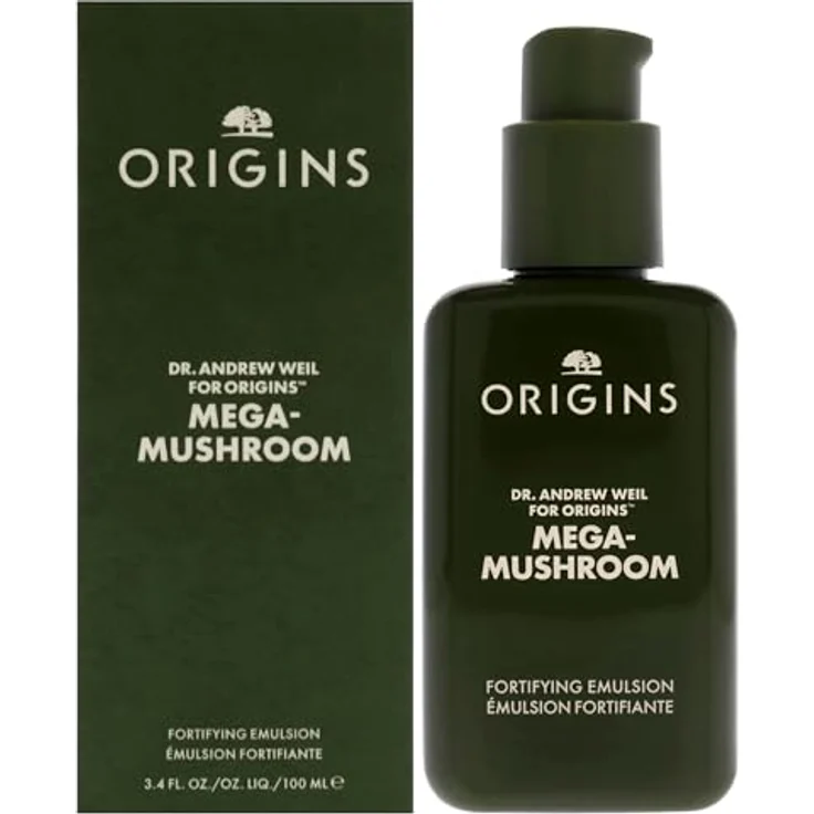 Origins Dr. Andrew Weil for Origins Mega-Mushroom Fortifying Emulsion with Reishi and Seabuckthorn 100 ml, Gesichtscreme, kühl und komfortabel