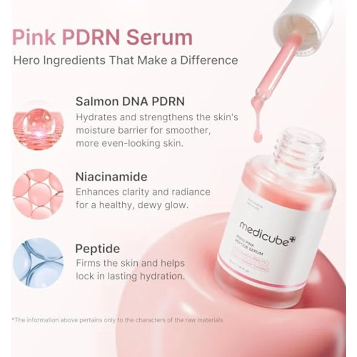 Medicube PDRN Pink Peptide Serum, festigendes Gesichtsserum mit Peptiden, 30 ml, hydratisiert und glättet Falten – Bild 3