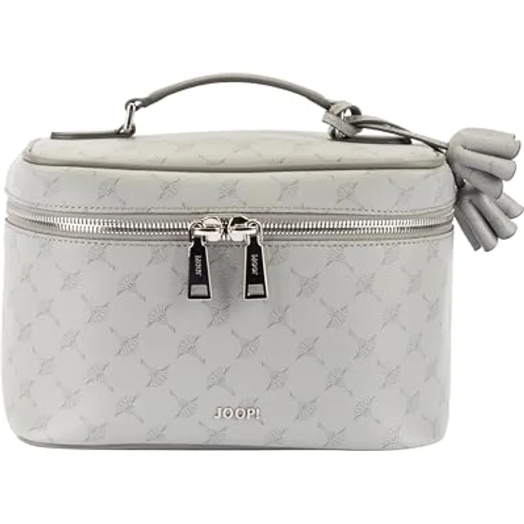 Joop! Damen WashBag Cortina 1.0 Flora, eleganter Kulturbeutel in Frost Gray mit optimalem Stauraum