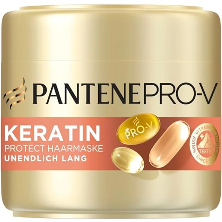 Pantene Pro-V Unendlich Lang Keratin Reconstruct Haarmaske, Intensivkur mit 50% mehr Wirkstoffen für bis zu 100% stärkeren Haaraufbau, 300ml – Bild 1