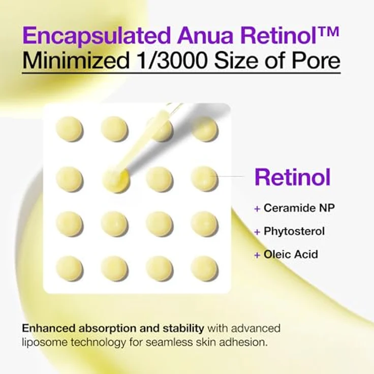 Anua Retinol 0,3% + Niacin Renewing Serum, Gesichtsserum mit 8 Peptiden zur Hautverjüngung und Verbesserung des Hauttons, 30ml – Bild 6