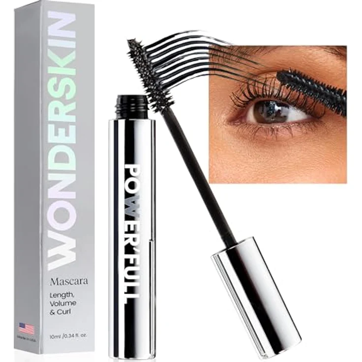 WONDERSKIN Power’Full Wimpernverlängernde Volumenmascara, 10 ml, für dichtere und längere Wimpern, vegan – Bild 1