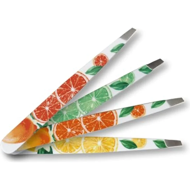 nippes CITRUS Kosmetik-Pinzette Limette | Schräge Spitze | Edelstahl | Bunt Lackiert | 9 cm lang | Feine Pinzette | Pinzette Augenbrauen zupfen – Bild 2