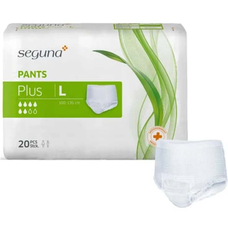 Seguna SEGUNA Pants Plus, Inkontinenz Pants, Windelhosen für Erwachsene, Frauen, Männer, Inkontinenzhosen bei Blasenschwäche (L, Saugleistung 1.520 ml, 4 x 20 Stück)