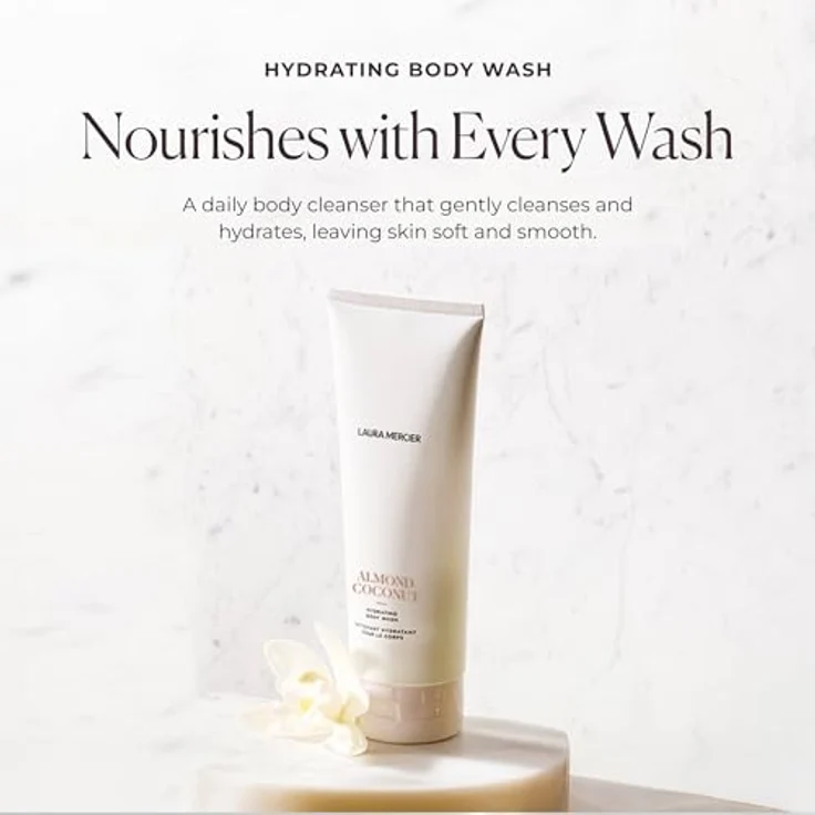 Laura Mercier Almond Coconut Hydrating Body Wash, luxuriöses Duschgel mit Mandelöl und Kokosnuss, 200 ml – Bild 2
