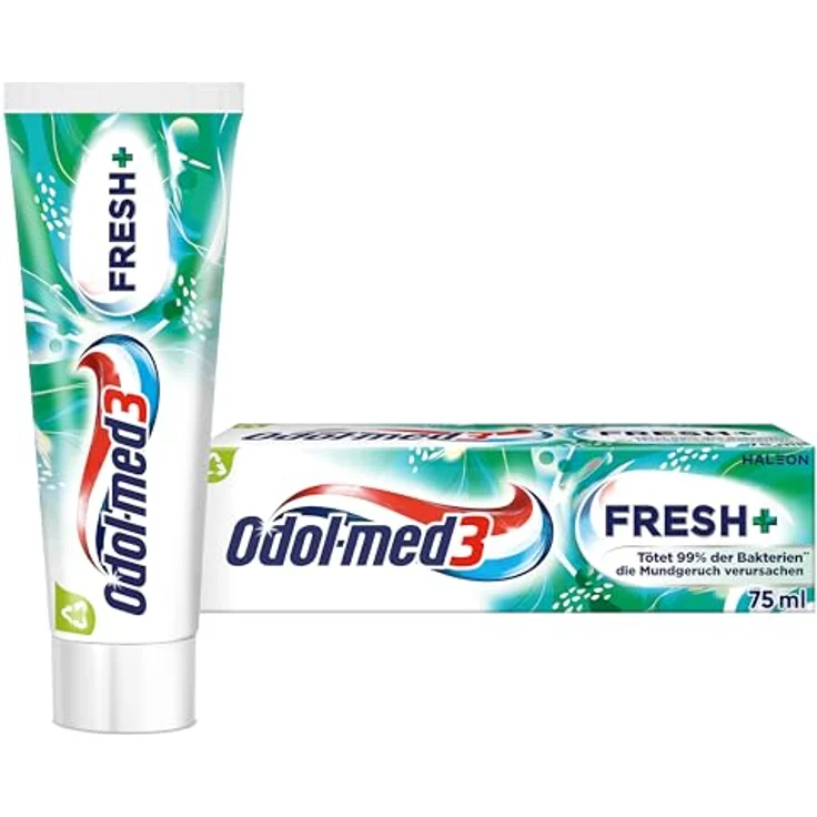 Odol Odol-med3 Fresh Plus Zahnpasta, 75ml 3in1 Schutz, minzig – Bild 1