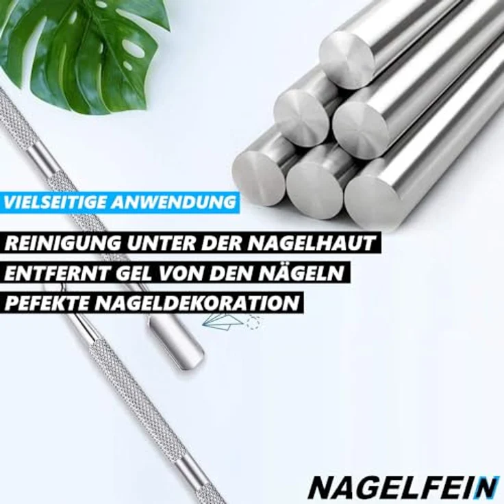 MAVURA NAGELFEIN 2in1 Nagelhautschieber und Nagelreiniger, Edelstahl-Metallschieber Hohlmeißel, Silber – Bild 5