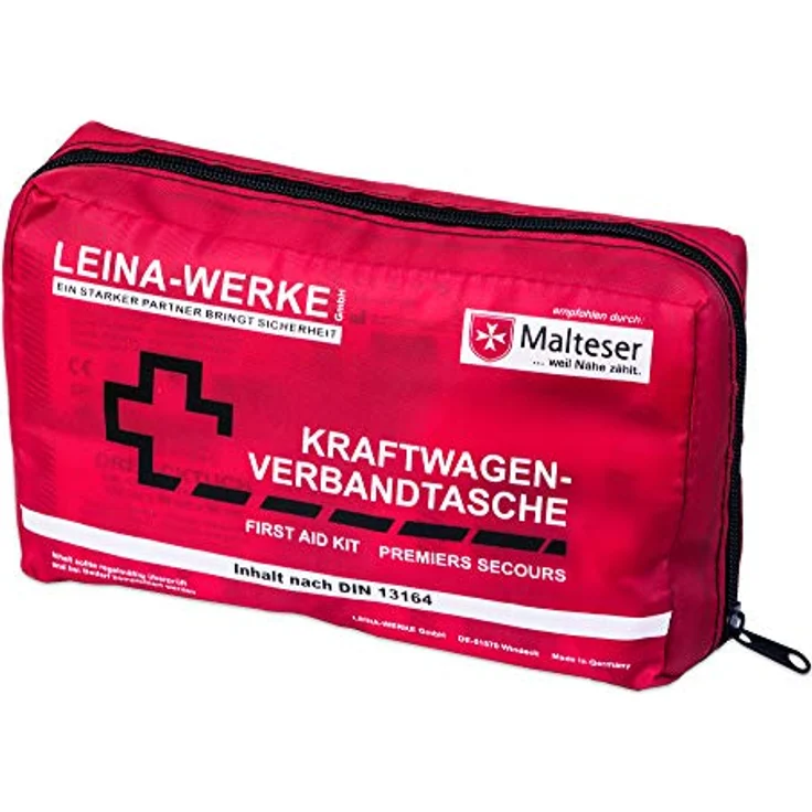 Leina KFZ-Verbandtasche Compact, Inhalt DIN 13164, rot - Preisvergleich – Bild 2