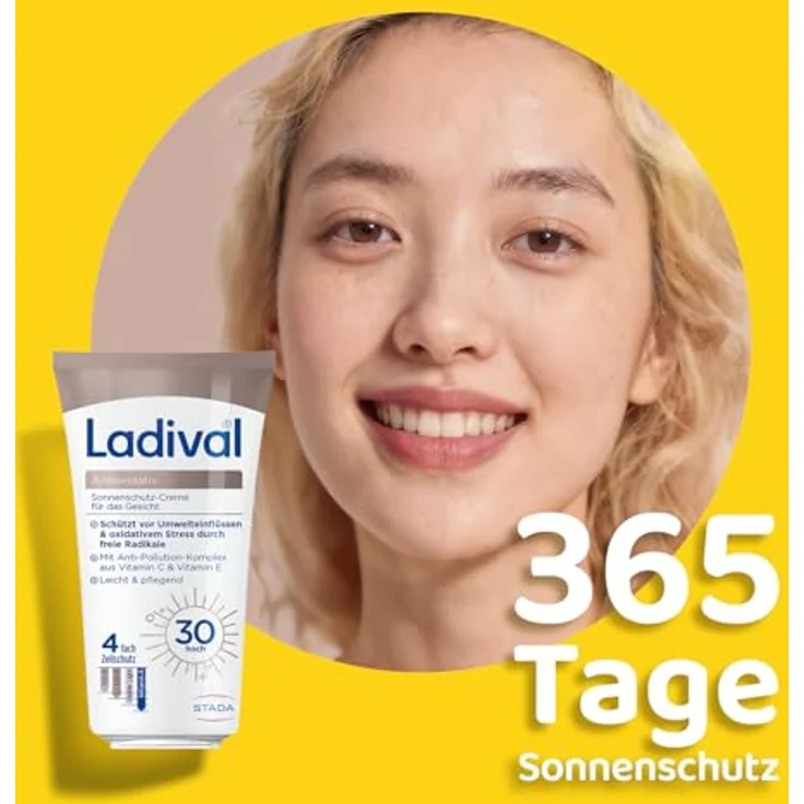 Ladival Antioxidativ Sonnencreme Gesicht LSF 50+, Pflege mit Anti-Pollution-Komplex, Vitamin C und E, schweißresistent, UVA- und UVB-Schutz, 50ml – Bild 4