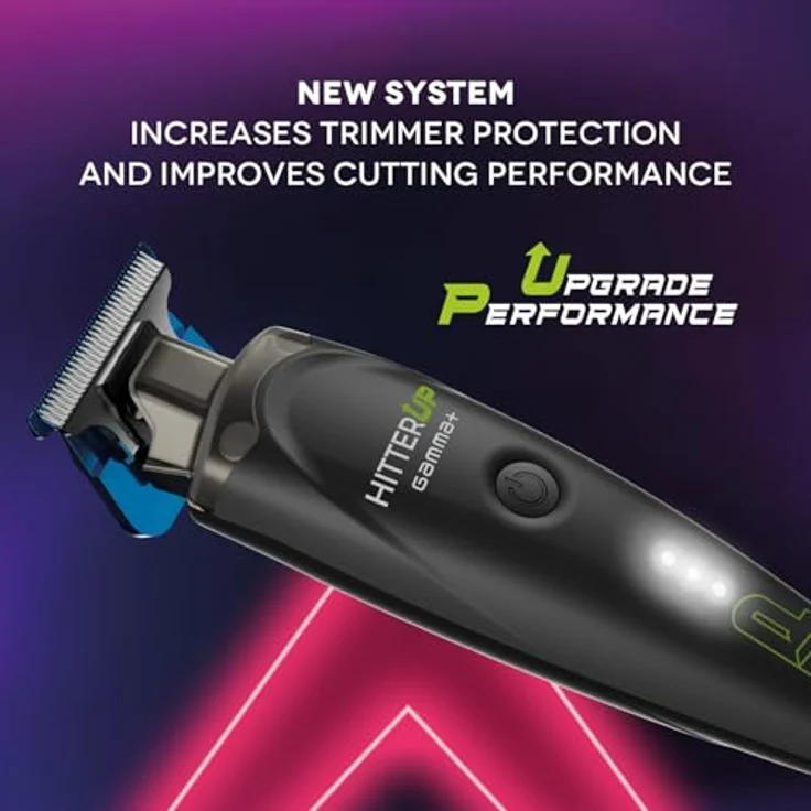 Gamma+ HITTER UP Profi Trimmer für Bart & Konturen, 7.000 U/min Motor, über 2 Std. Akkulaufzeit, magnetische Aufsätze, USB-C Ladefunktion, 3 Gehäusefarben (Schwarz, Weiß, Amethyst) – Bild 4