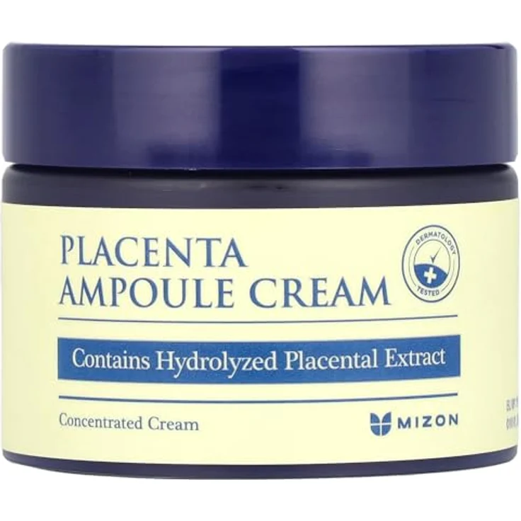 Mizon Placenta Ampoule Cream 50ml, Gesichtscreme mit 1500 mg Plazenta für verbesserte Hautelastizität und schnelle Absorption – Bild 1