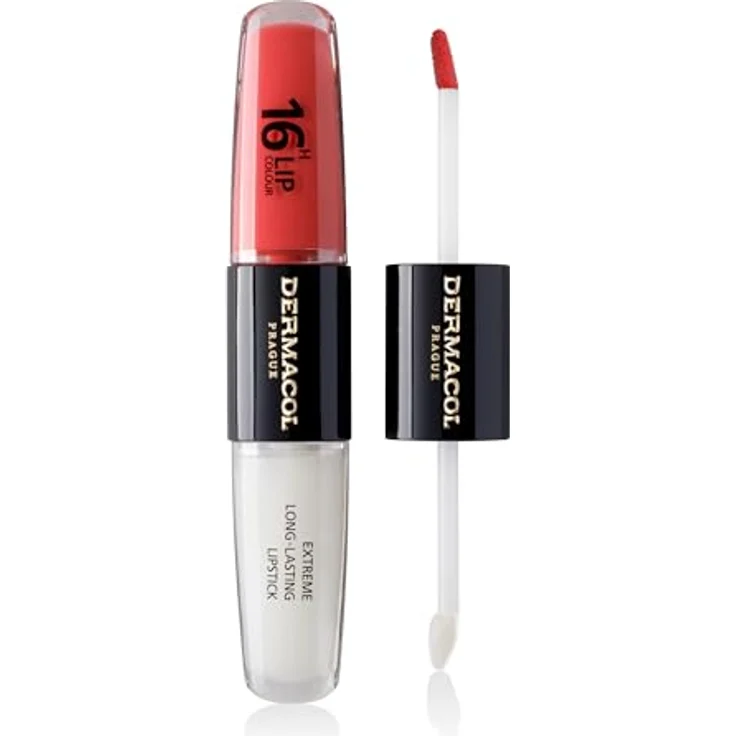 Dermacol 16H Lip Colour, langlebiger, glänzender Lippenstift, Farbton 26, 2x4 ml, mit Vitamin E und Bienenwachs für optimale Lippenpflege – Bild 1