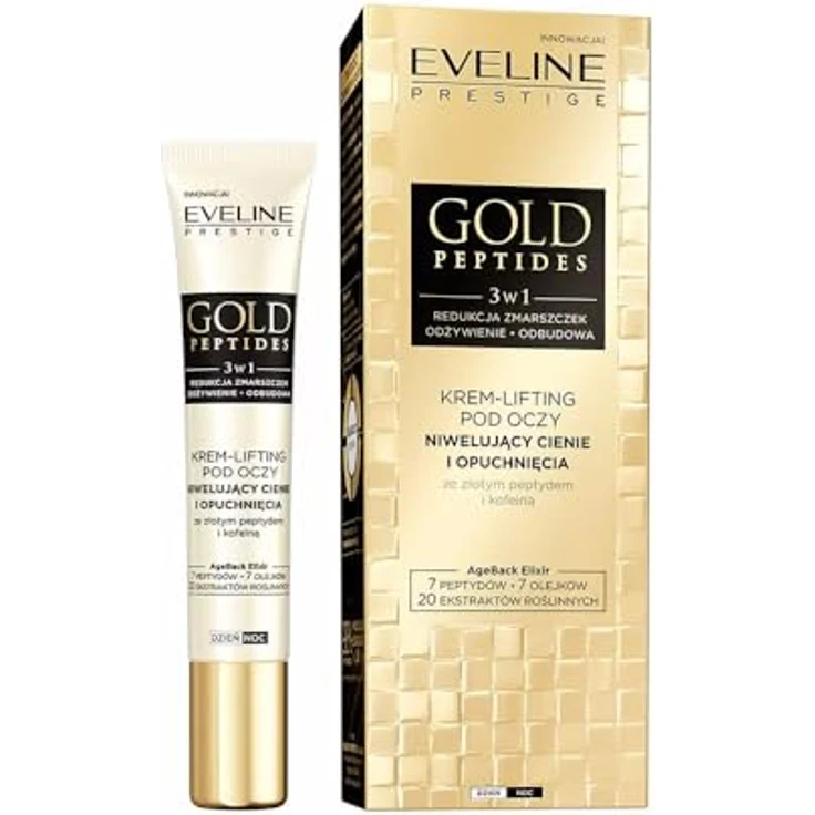 Eveline Cosmetics Gold Peptides Lifting Augencreme, mit kolloidalem Gold und Ceramiden zur Faltenreduzierung und Aufhellung, 15 ml – Bild 1