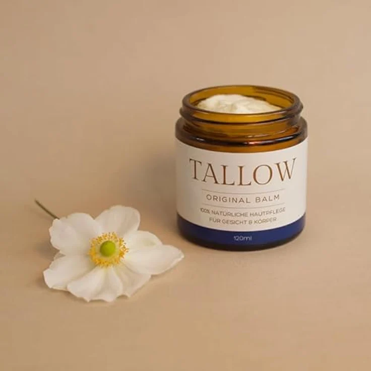 Tallow Original Balm PUR, 100% Bio Rindertalg Creme für Hautpflege von grasgefütterten Rindern aus Deutschland, natürliche Feuchtigkeitscreme (120ml) – Bild 1