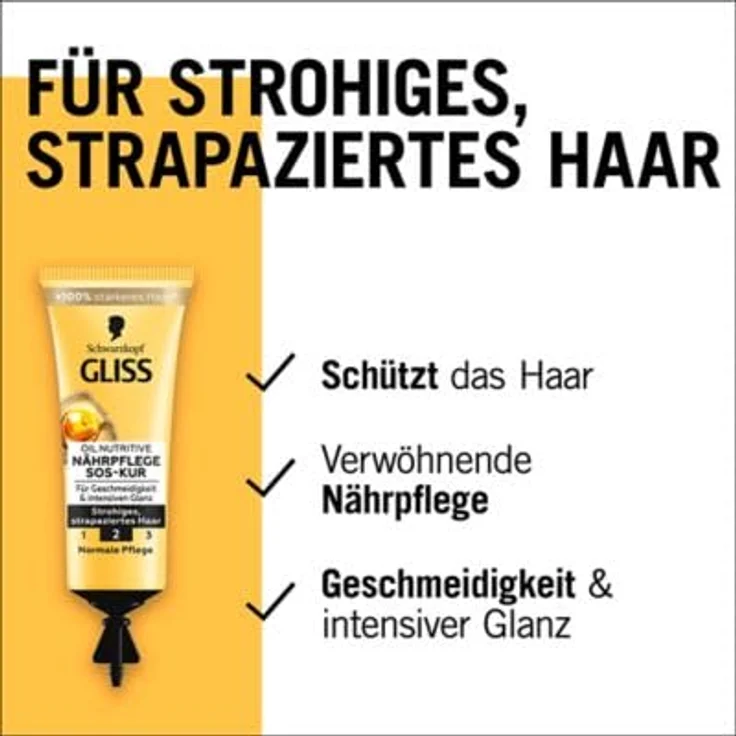 Henkel Gliss Kur Oil Nutritive Nährpflege Shampoo, silikonfrei, 250ml – Bild 2