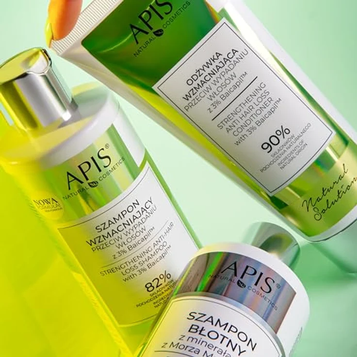 Apis Stärkendes Shampoo NATURAL SOLUTION gegen Haarausfall Baicapil 3% Keracin Koffein 300 ml – Bild 4