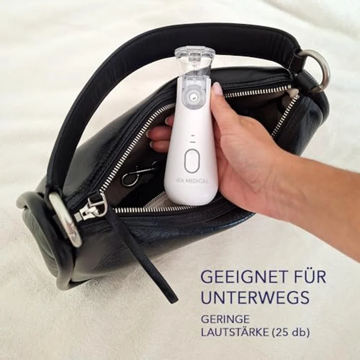 IEA Medical Inhalationsgerät, tragbarer Mesh-Vernebler für Erwachsene & Kinder, leise, USB-C, inkl. Mundstück und Masken, weiß, kompakt & leicht für unterwegs – Bild 5