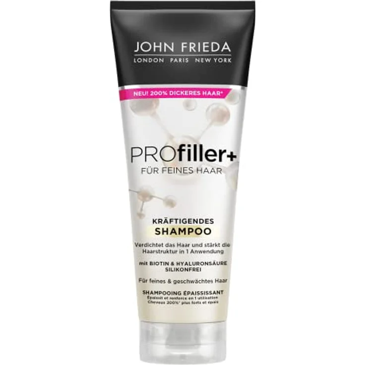 John Frieda Profiller+ Shampoo - Inhalt: 250 ml - Haartyp: fein, geschwächt - Stärkt die Haarstruktur in einer Anwendung - Silikonfrei – Bild 1