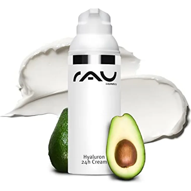RAU Cosmetics Hyaluron 24h Cream 50ml - Anti-Aging Gesichtscreme mit Hyaluronsäure, Sheabutter & Avocadoöl - Tagescreme für Trockene, Reife und Sensible Haut