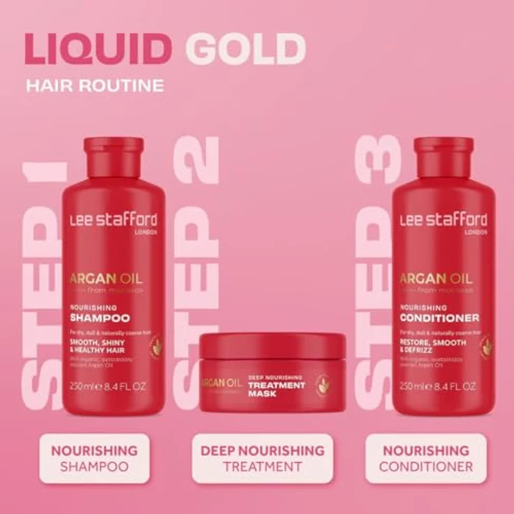 Lee Stafford ArganOil Nourishing Conditioner, feuchtigkeitsspendend mit luxuriösem Arganöl, 200ml – Bild 4