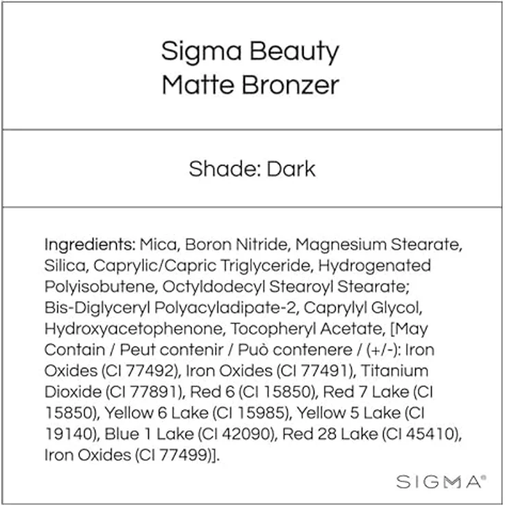 Sigma Beauty Matte Bronzer, Bronzer mit Matt-Effekt in Farbton Dark, 8 g – Bild 5