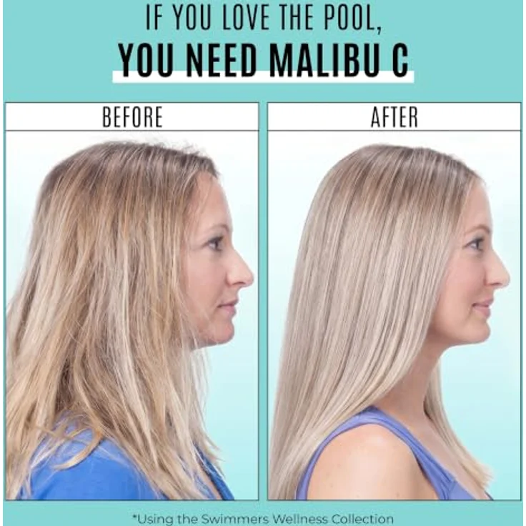Malibu C Swimmers Wellness Shampoo, 1000 ml, schützendes Haarshampoo für SchwimmerInnen mit Feuchtigkeitsspende und Glanz verleihender Formel – Bild 4