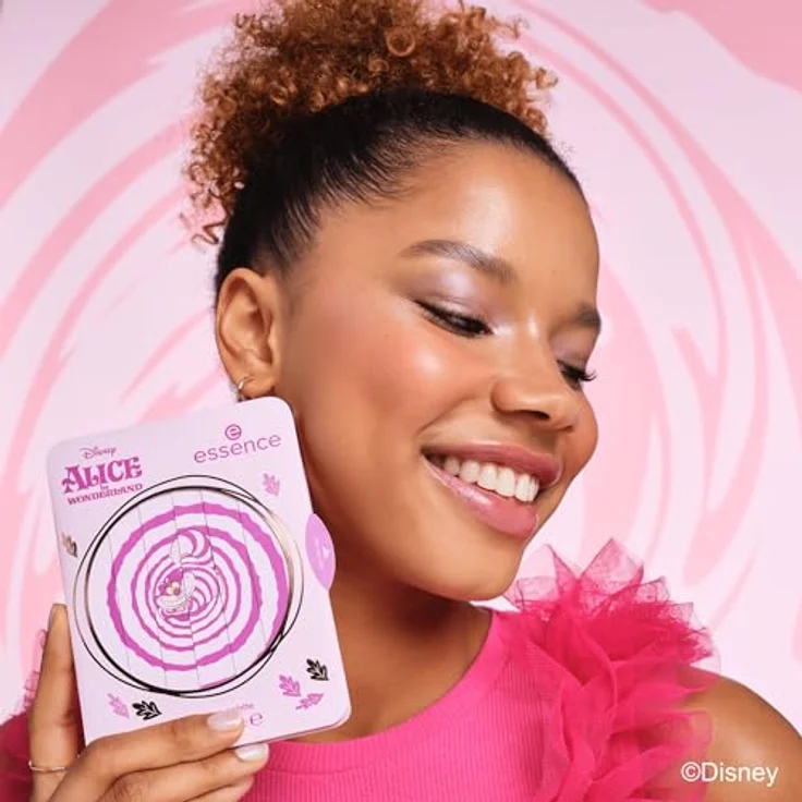 essence Disney Alice in Wonderland Lidschattenpalette 01 - All Smiles Here, 16 g, mit veganen, schimmernden und matten Farbtönen für vielseitige Make-up-Looks – Bild 3