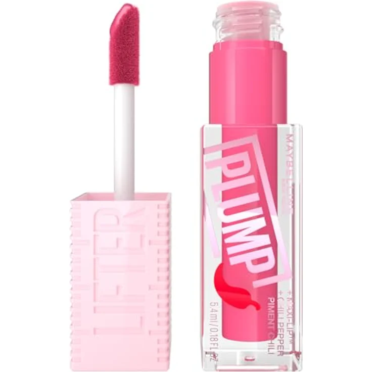 Maybelline New York Lifter Plump Lipgloss für vergrößerte Lippen, Faltenmilderung, Mit Maxilip und Chili, Pink String, 5,4 ml – Bild 2