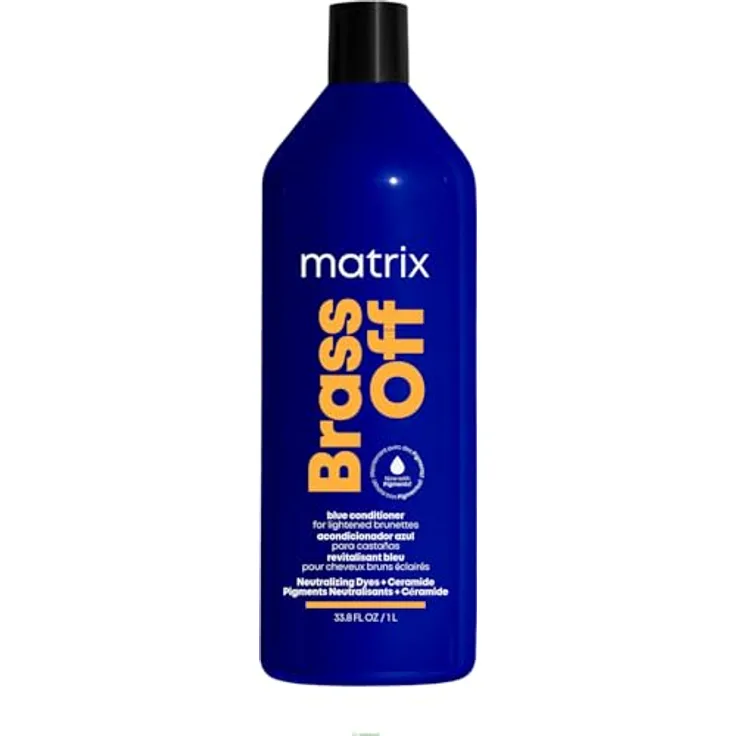 Matrix Brass Off Conditioner 1000 ml - Neutralisiert Orangetöne, für natürliches und gefärbtes braunes Haar, mit Ceramiden