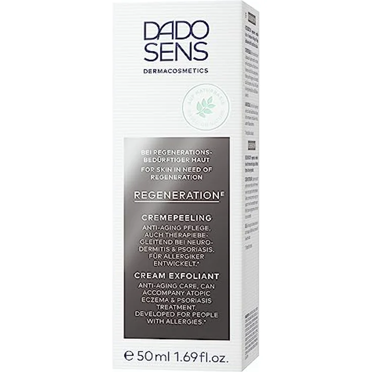 DADO SENS REGENERATION E CREMEPEELING 50ml - wirkt rückfettend & pflegend bei regenartionsbedürftige Haut - mit Jojobawachs-Kügelchen – Bild 2