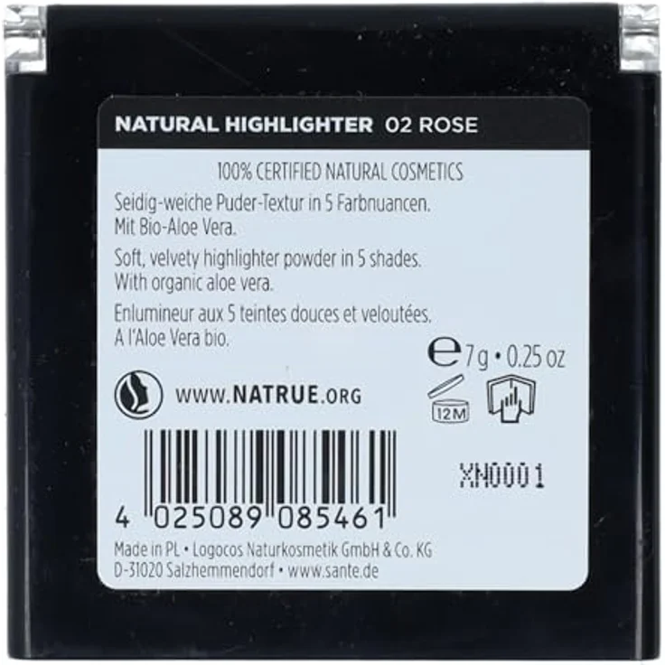 Sante Naturkosmetik Natürlicher Highlighter, Bronzer, Vegan, 02 Rose, 7 g – Bild 2