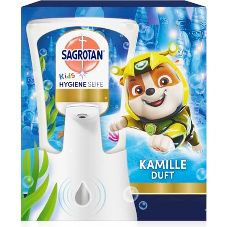 Sagrotan No-Touch Kids Hygiene Seife Starter-Set - Automatischer Seifenspender Kamille, 250 ml Handseife – Bild 1