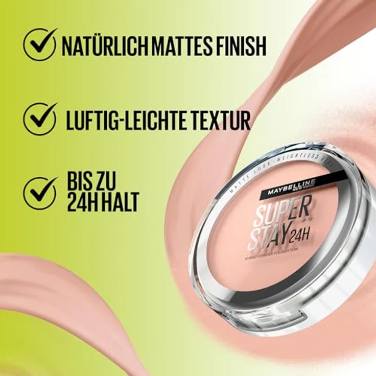 Maybelline Super Stay 24H Hybrid Powder-Foundation, Puder mit Airbrush Effekt, 9 g, Farbe 20 – Bild 2