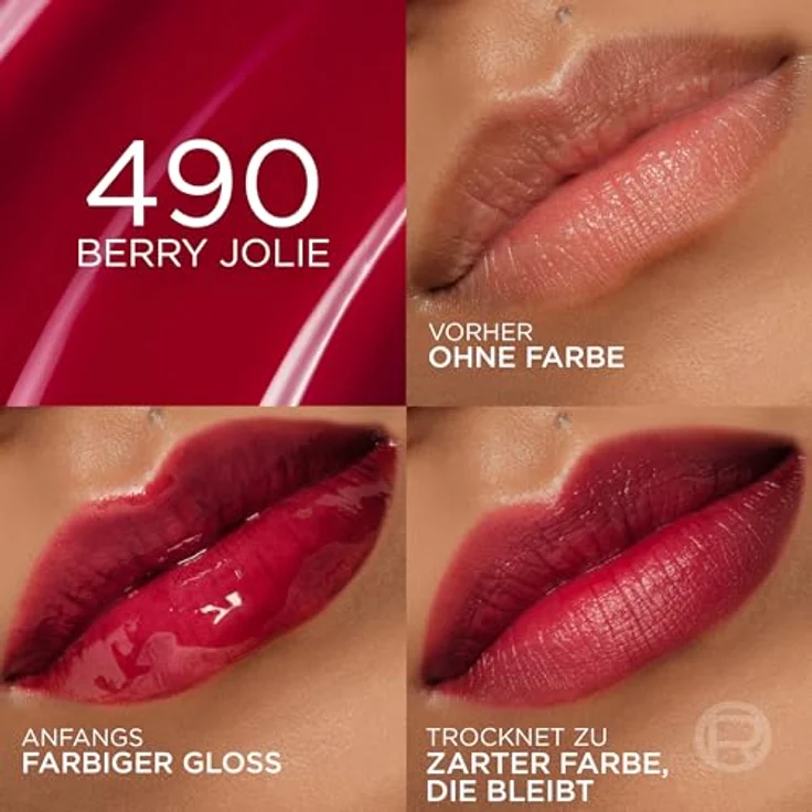L'Oréal Paris Hyaluron Tint Lip Stain Serum, 12H haltende feuchtigkeitsspendende Lippenfarbe, Farbe: 490 Berry Jolie, 5 ml – Bild 3