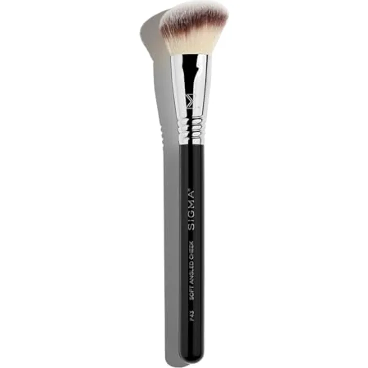 Sigma Beauty Face F43 Soft Angled Cheek, abgeschrägter Rougepinsel für präzises Wangen-Make-up