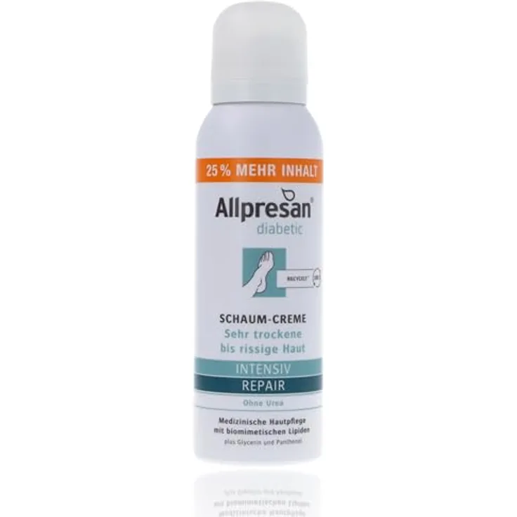 Allpresan diabetic INTENSIV + REPAIR ohne Urea Schaum-Creme - Effektive Pflege bei Diabetes mellitus - 125ml