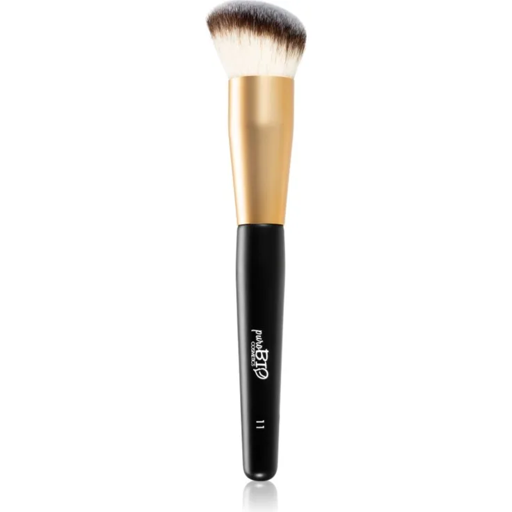 puroBIO Cosmetics N°11 Pinsel für Rouge und Bronzer, veganer Make-up Pinsel für cremige und pulverförmige Produkte