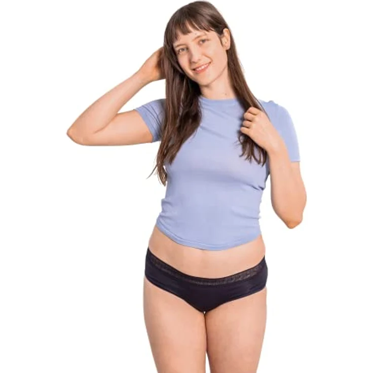 SELENACARE Periodenunterwäsche Modern Hipster - Menstruationsunterwäsche für Damen, waschbare & antibakterielle Panty, 100% vegan, nachhaltig, 25ml Absorption, schwarz, Größe L (EU 40/42) – Bild 1