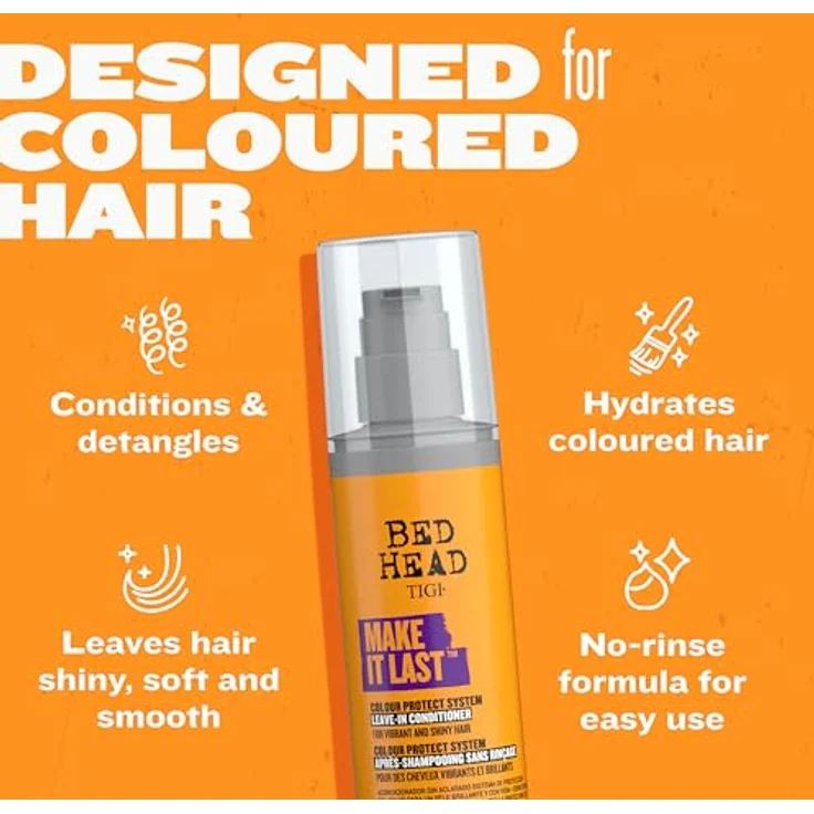 TIGI Make It Last, Ausspülfreier Conditioner im Spray für gefärbtes Haar, 200 ml, intensive Feuchtigkeit und Glanz – Bild 3