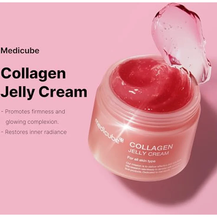 Medicube Kollagen Jelly Creme, transparente Gesichtscreme mit Niacinamid und gefriergetrocknetem Hydrolysiertem Kollagen, 110 ml, für strahlenden Teint und straffe Haut – Bild 4