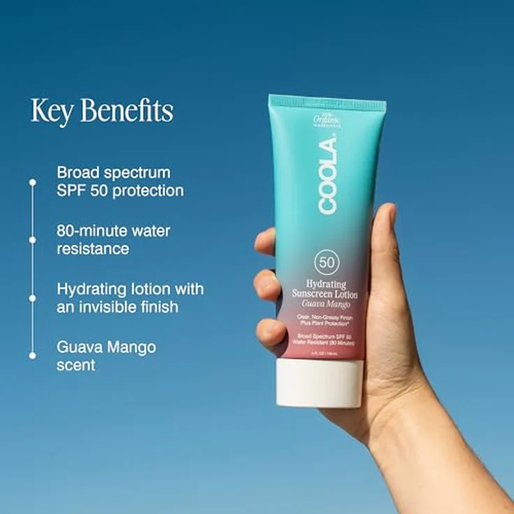 COOLA Classic Body Sunscreen Lotion SPF 50, Guava Mango, 148ml - Natürlicher Guava-Mango-Duft, Breitspektrum-LSF 50 UVA/UVB-Schutz, 80 Minuten wasserfest – Bild 4