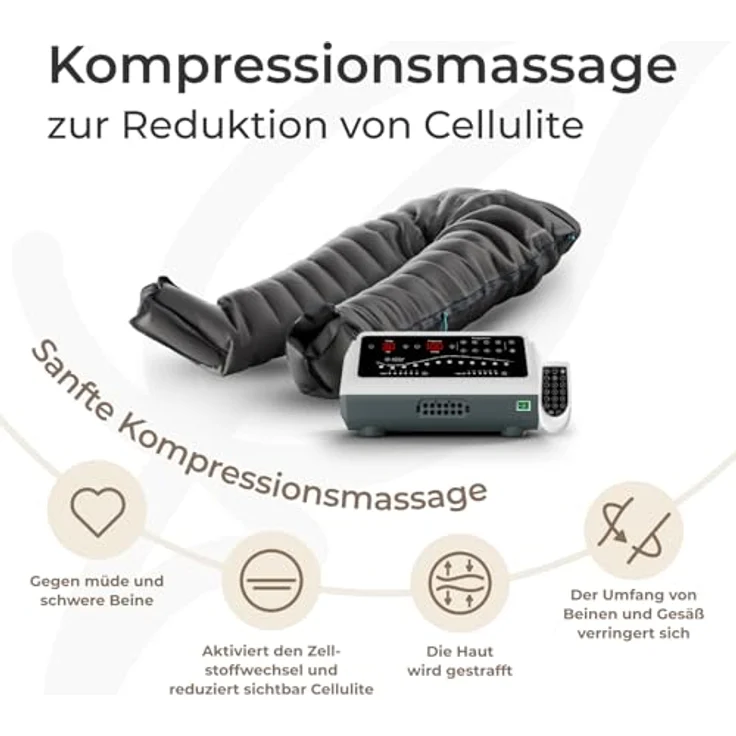 Venen Engel 12 Lymph-Flow Pants, Hosenmanschette mit 12 Luftkammern, 8 Massageprogrammen, Unterstützung der manuellen Lymphdrainage, Reduzierung von Cellulite, individuell einstellbarer Druck und Zeit – Bild 2